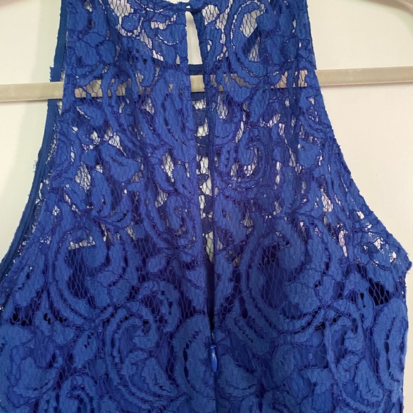 JCrew Blue Lace Razor Back Dress - Picture 3 of 4